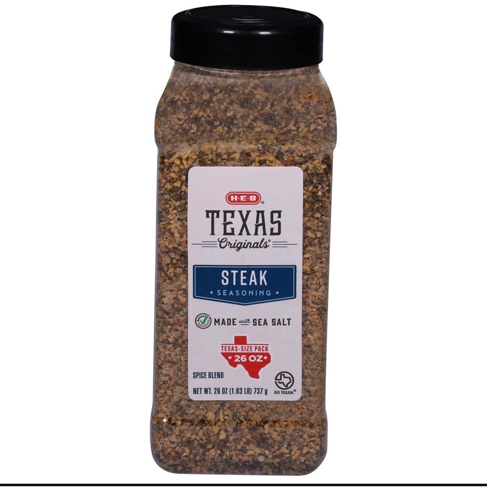 HEB Texas Originals Steak Seasoning 26 oz Texas Size Pack Coarse Spice Blend
